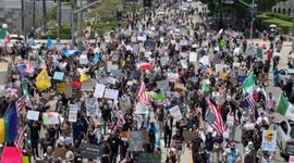 The streets of Los Angeles are flooded with anti-trump protesters