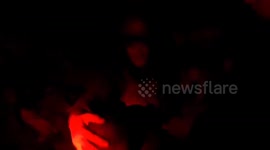 The capture of a Russian soilder he was not harmed but you can see the horror on his face