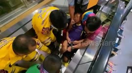 Escalator savages boy's foot in horror incident at shopping mall in Thailand