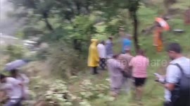 India: Amid heavy rain in Mandi Himachal Pradesh, a private bus fell into a gorge,  20- 25 injured