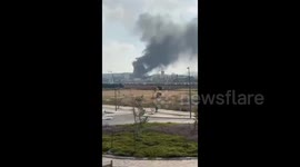 Israel: Plumes of smoke are seen in Herzliya, on the outskirts of Tel Aviv