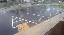 Lightning Strike Caught on Camera at Newport Community Park