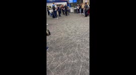 This was after the incident on the flight where she assaulted a passenger and SW employee.  They took her off on a stretcher. She was fighting with the authorities.