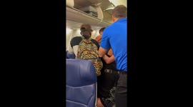 incident on a flight from LaGuardia to Kansas City from an unruly passenger.