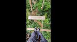 Would you walk across this spinning wooden rope bridge challenge?