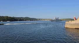 The Sachsen German Type 124 Sachsen class Guided Missile Frigate Nato Forces left plymouth today in devon on operations