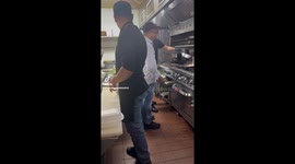 Cooking at the restaurant