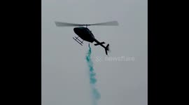Gender Reveal Via Helicopter