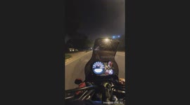 He thought he was riding ALONE at night but the mysterious shadow told a different story