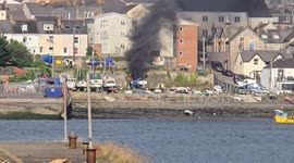 high temperatures boat burst in to flames