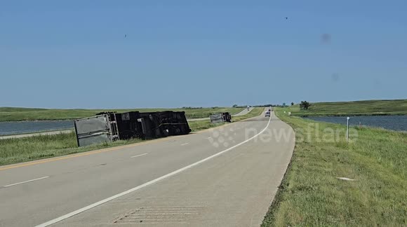 Storms Flip Semi Trucks In North Dakota