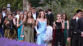 Students attend Oxford University’s sold out 320-pound-a-ticket Christ Church College May Ball in the blistering heat