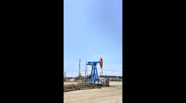 Specialized oil pump extracting crude in Azerbaijan – Energy Production & Global Crisis