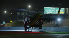US, Los Angeles: West Los Angeles LAPD Officer Down On 405 Freeway Part 1