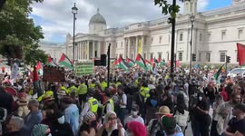 UK: Pro-Palestine protesters rally in central London