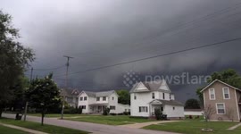 US: Gloomy sky over Bellevue, OH