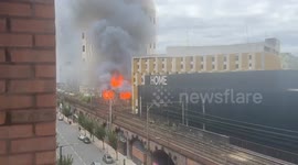 Major Fire Erupts at Manchester’s Historic Hotspur Press, Prompting Station Evacuation and Travel Disruptions