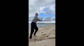 We did the foot pursuit challenge to see if my boyfriend, who's in the navy, will be able to catch me in a run off