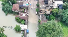 India: An aerial view of a flooded village in Ghatal 5