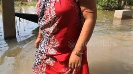 India: A flooded village in Ghatal