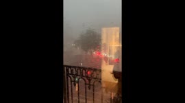 Extreme storm in Paris on night of 35 JUN 2025. 15th covered with trees that fell and extreme winds and floods