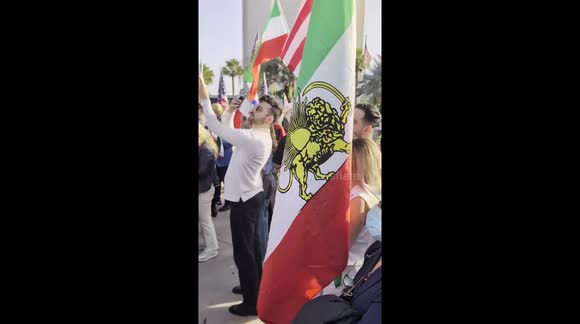 US: Los Angeles Protesters Call for Regime Change in Iran - Buy, Sell or Upload Video Content with Newsflare