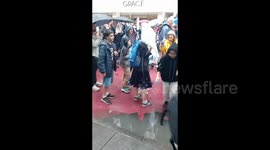 US: Marching up 42nd Street