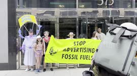 Climate activists target advertising giant's office in New York