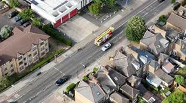 Aerial Fire Engine delayed by silly driver