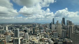 Chicago Skyline Timelapse looking toward Lake Michigan
