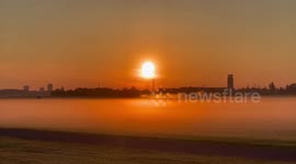 US: Fog Covers The Ground During Sunrise in Rochester
