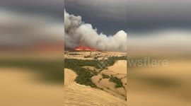 Spain: Huge Fire And Thick Smoke Captured In Helicopter Video Over Torrefeta And Sanaüja