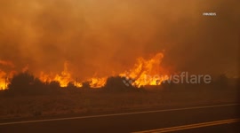 US, Los Angeles: New Cuyama Madre Wildfire Grows to 9800 Acres Near Highway 166 Part 1
