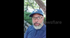 US: Civilian journalist independent reporter Xtreme Karim reporting from the Sean Combs verdict