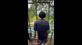 Diving attempt ends in back-first splash in Jamao al Norte, Dominican Republic