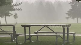 US: Heavy downpour in Black Creek Park, North Chili