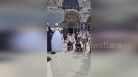 Italy: Fake Wedding Protest Erupts In San Marco Against Jeff Bezos Luxury Nuptials