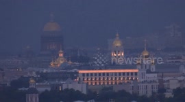Summer thunderstorms crack over St Petersburg, Russia