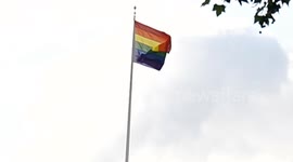 Rainbow flag flies high above the Cabinet Office the day before Pride 2025