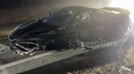 US, Los Angeles: Unincorporated Santa Monica Mountains McLaren 720S Destroyed in Crash