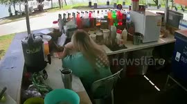 Shopkeeper unscathed as car crashes into roadside drinks stall
