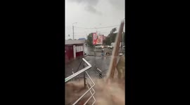 Balcony slab falls on woman during hurricane in Omsk, Russia