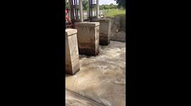 Locals rescue stricken youngster from reservoir in Thailand