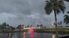 US: Lightning flashes during stormy weather in Largo