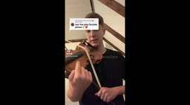 Talented violinist plays iconic Eurovision song with unorthodox technique