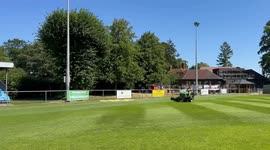 Pitch perfect! Non-league football groundsman's stunning pitch patterns