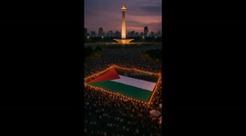 Indonesia: Giant Palestinian Flag Displayed in Jakarta