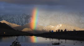 Spectacular Rainbow Over Lenggacuo Lake