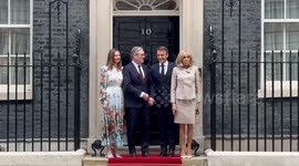 Keir and Victoria Starmer welcome Emmanuel and Brigitte Macron to Downing Street