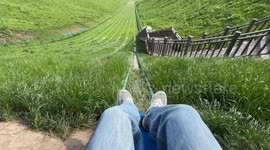 First-Person Experience of Grass Sledding